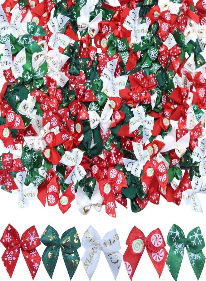 DoubleWood Mini Christmas Bows for Gift Wrapping, 150Pcs Mini Ribbon Bows for Crafts, Small Red Bow Ornaments for Miniature Christmas Decorations, Craft Embellishments (Christmas Color) - Image 1